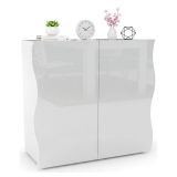 Credenza bianco lucida 90x40x81h cm 2 ante e 2 cassetti - Anifares