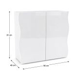Credenza bianco lucida 90x40x81h cm 2 ante e 2 cassetti - Anifares