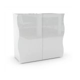 Credenza bianco lucida 90x40x81h cm 2 ante e 2 cassetti - Anifares