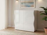 Credenza bianco lucida 90x40x81h cm 2 ante e 2 cassetti - Anifares