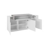 Credenza bianco lucida,cemento 160x45x85h cm 4 ante - Aschly