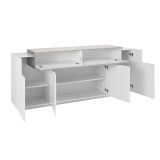 Credenza bianco lucida,cemento 200x45x85h cm 5 ante - Discordia
