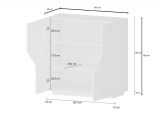 Credenza bianco lucida e acero 100x43x106h cm 2 ante - Arbal
