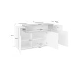Credenza bianco lucida e acero 160x45x85h cm 4 ante - Aschly