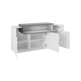 Credenza bianco lucida e acero 160x45x85h cm 4 ante - Aschly