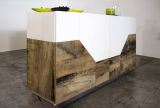 Credenza bianco lucida e acero 200x43x86h cm 4 ante - Ania