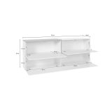 Credenza bianco lucida e acero 210x40x80h cm 4 ante - Anubi
