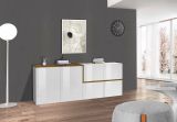 Credenza bianco lucida e acero 210x40x80h cm 4 ante - Asaba