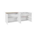 Credenza bianco lucida e acero 210x40x80h cm 4 ante - Asaba