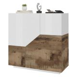 Credenza bianco lucida e acero 79x43x86h cm 2 ante - Amento