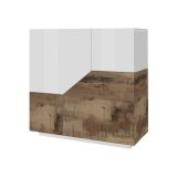 Credenza bianco lucida e acero 79x43x86h cm 2 ante - Amento