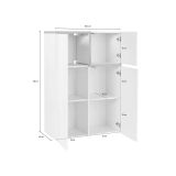 Credenza bianco lucida e acero 80x40x126h cm 3 ante - Geode