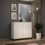Credenza bianco lucida e antracite 100x40x110h cm 2 ante - Iwao