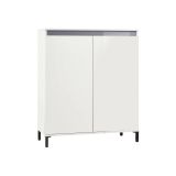 Credenza bianco lucida e antracite 100x40x110h cm 2 ante - Iwao