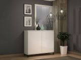 Credenza bianco lucida e antracite 100x40x110h cm 2 ante - Iwao