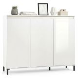 Credenza bianco lucida e antracite 138x40x110h cm 3 ante - Miriana