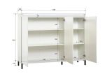 Credenza bianco lucida e antracite 138x40x110h cm 3 ante - Miriana