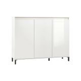 Credenza bianco lucida e antracite 138x40x110h cm 3 ante - Miriana