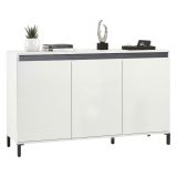Credenza bianco lucida e antracite 138x40x90h cm 3 ante - Assinello