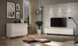 Credenza bianco lucida e antracite 138x40x90h cm 3 ante - Assinello