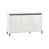 Credenza bianco lucida e antracite 138x40x90h cm 3 ante - Assinello
