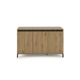 Credenza bianco lucida e antracite 138x40x90h cm 3 ante - Attilius