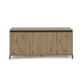 Credenza bianco lucida e antracite 184x40x84h cm 4 ante - Basiano
