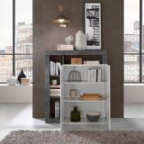 Credenza bianco lucida e ardesia 108x42x127h cm 2 ante - Smeraldo