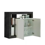Credenza bianco lucida e ardesia 108x42x93h cm 2 ante - Atlantica
