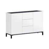 Credenza bianco lucida e ardesia 120x40x80h cm 2 ante e 3 cassetti - Jessie