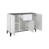 Credenza bianco lucida e ardesia 120x40x82h cm 3 ante e 1 cassetto - Albatross