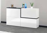 Credenza bianco lucida e ardesia 150x40x80h cm 4 ante - Amici
