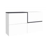 Credenza bianco lucida e ardesia 150x40x80h cm 4 ante - Amici