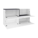 Credenza bianco lucida e ardesia 150x40x80h cm 4 ante - Amici