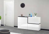 Credenza bianco lucida e ardesia 150x40x80h cm 4 ante - Amici