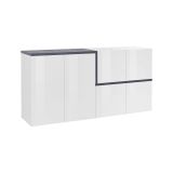 Credenza bianco lucida e ardesia 160x40x80h cm 6 ante - Arrak