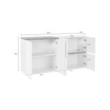 Credenza bianco lucida e ardesia 160x40x80h cm 6 ante - Arrak