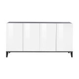 Credenza bianco lucida e ardesia 160x40x82h cm 4 ante - Ashley