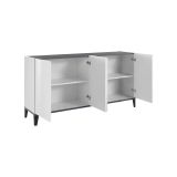 Credenza bianco lucida e ardesia 160x40x82h cm 4 ante - Ashley