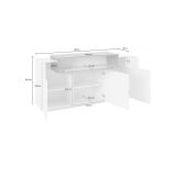 Credenza bianco lucida e ardesia 160x45x85h cm 4 ante - Aschly