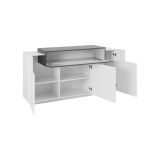 Credenza bianco lucida e ardesia 160x45x85h cm 4 ante - Aschly