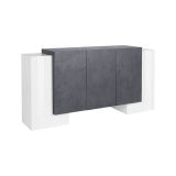 Credenza bianco lucida e ardesia 170x45x85h cm 5 ante - Arek