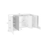 Credenza bianco lucida e ardesia 170x45x85h cm 5 ante - Arek