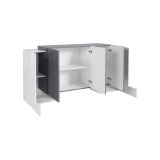 Credenza bianco lucida e ardesia 170x45x85h cm 5 ante - Arek