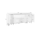 Credenza bianco lucida e ardesia 200x40x82h cm 6 ante - Amour