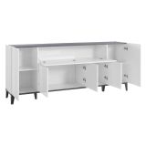 Credenza bianco lucida e ardesia 200x40x82h cm 6 ante - Amour
