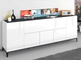 Credenza bianco lucida e ardesia 200x40x82h cm 6 ante - Amour