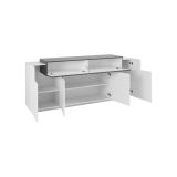 Credenza bianco lucida e ardesia 200x45x85h cm 5 ante - Discordia