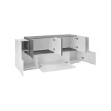 Credenza bianco lucida e ardesia 200x45x86h cm 7 ante - Astice
