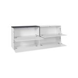 Credenza bianco lucida e ardesia 210x40x80h cm 4 ante - Anubi
